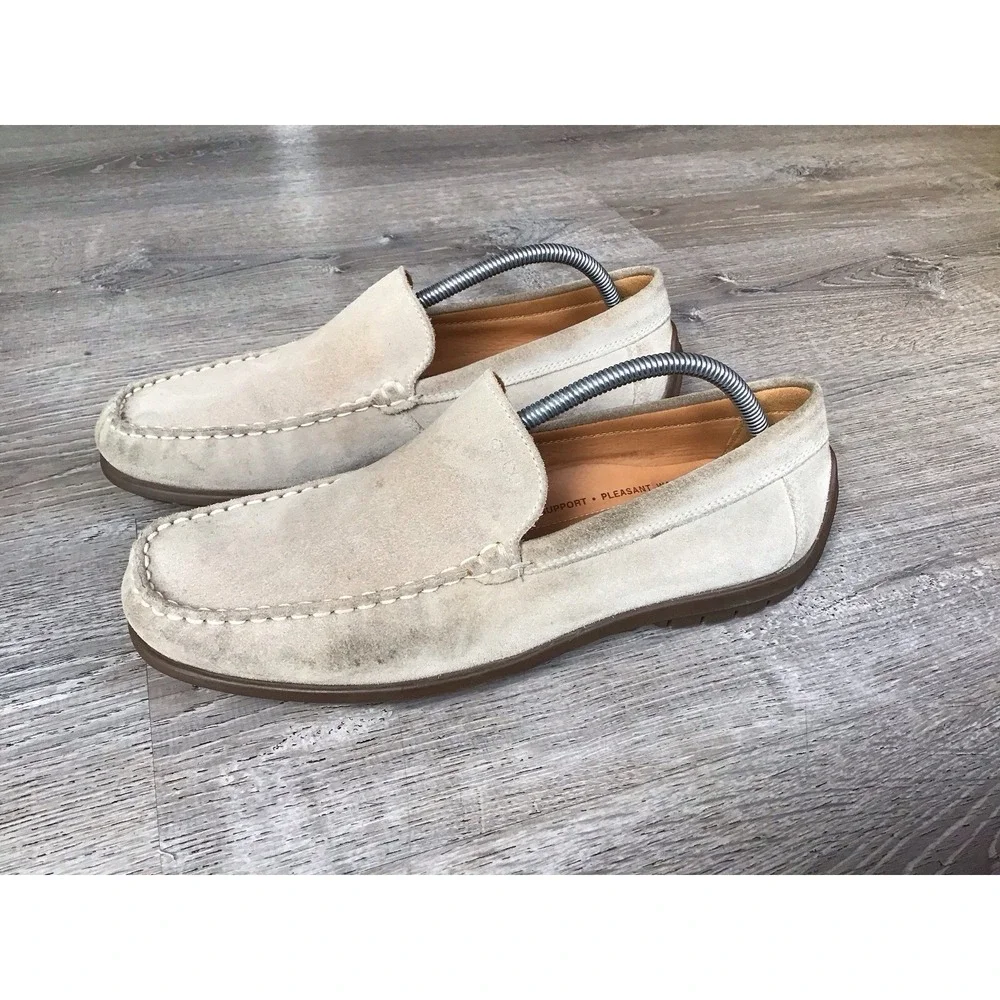 ECCO Tan Leather Driving Loafers Shoes Mens Size EURO 44 / 10.5 US